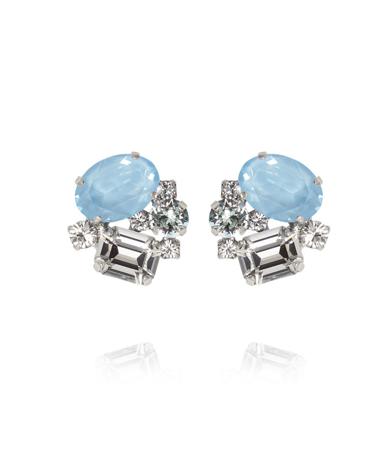 Mässingörhänge Mini Carolina Sky Combo rhodium