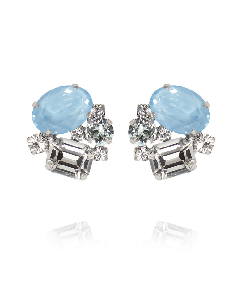Mässingörhänge Mini Carolina Sky Combo rhodium