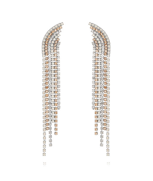 Mässingörhänge Diana Golden Combo Rhodium