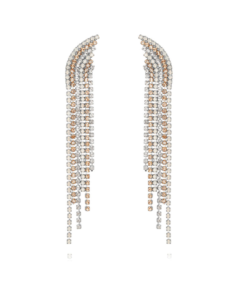 Mässingörhänge Diana Golden Combo Rhodium