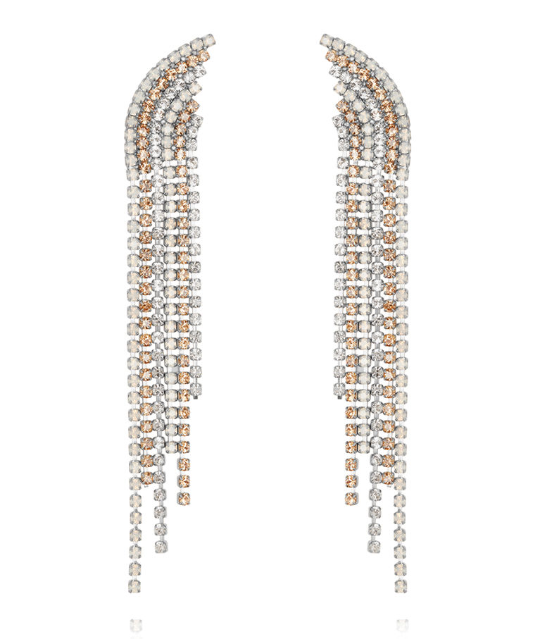 Mässingörhänge Diana Golden Combo Rhodium