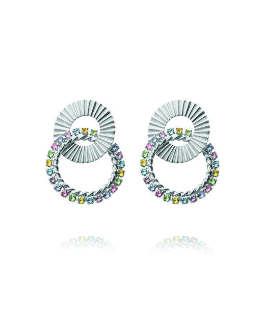 Mässingörhänge Gianna Pastel Combo rhodium