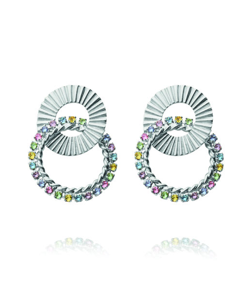 Mässingörhänge Gianna Pastel Combo rhodium