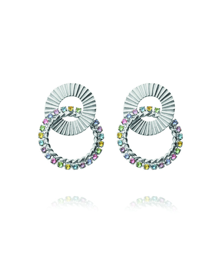 Mässingörhänge Gianna Pastel Combo rhodium