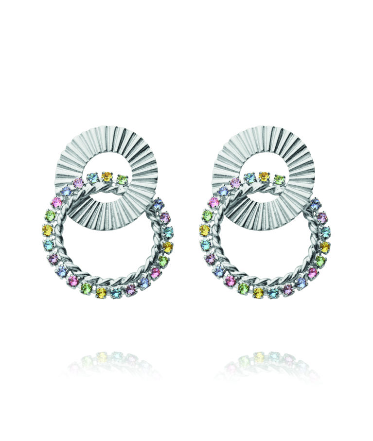Mässingörhänge Gianna Pastel Combo rhodium