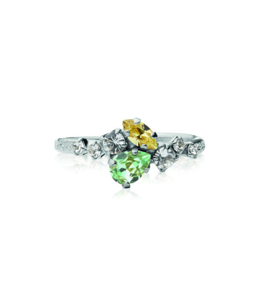 Mässingring Sandra Chrysolite/Jonquil rhodium