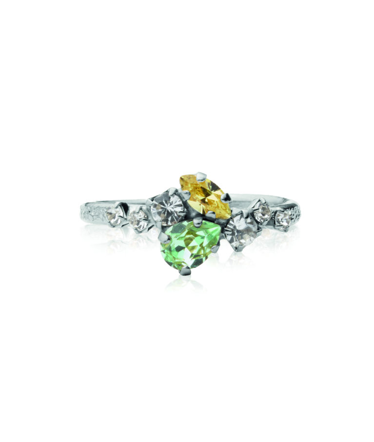Mässingring Sandra Chrysolite/Jonquil rhodium