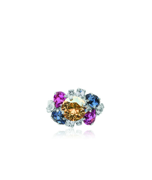 Mässingring Molly Rose Dawn Combo rhodium