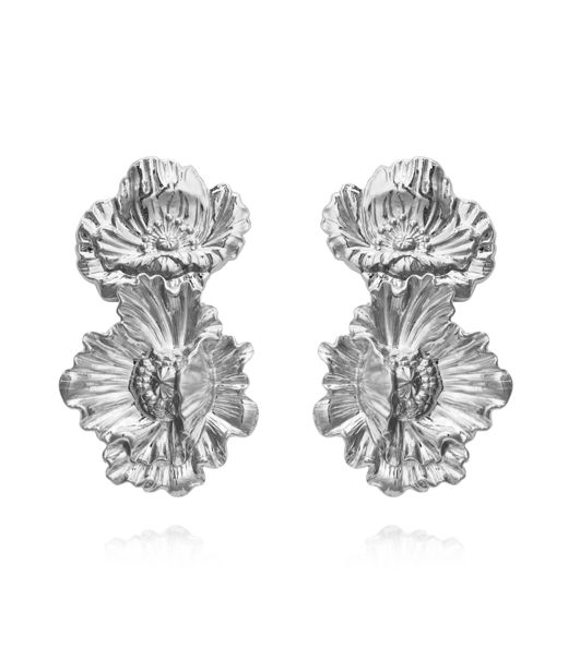 Mässingörhänge Bibi Rhodium