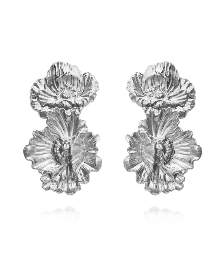 Mässingörhänge Bibi Rhodium