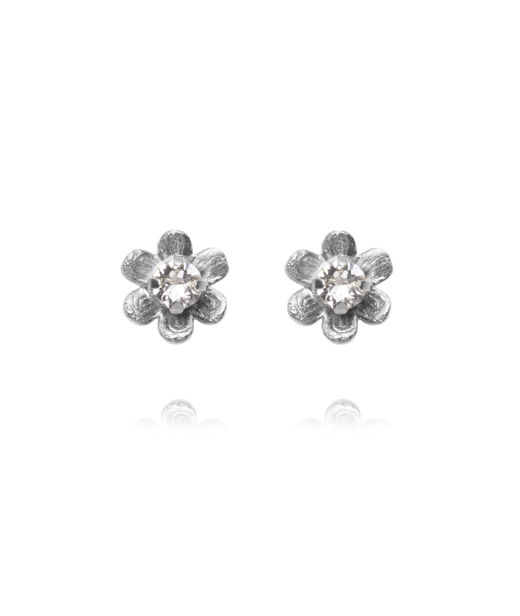 Mässingsörhäng Juni Crystal Stud rhodium