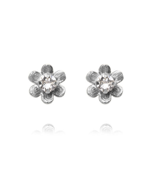 Mässingsörhäng Juni Crystal Stud rhodium