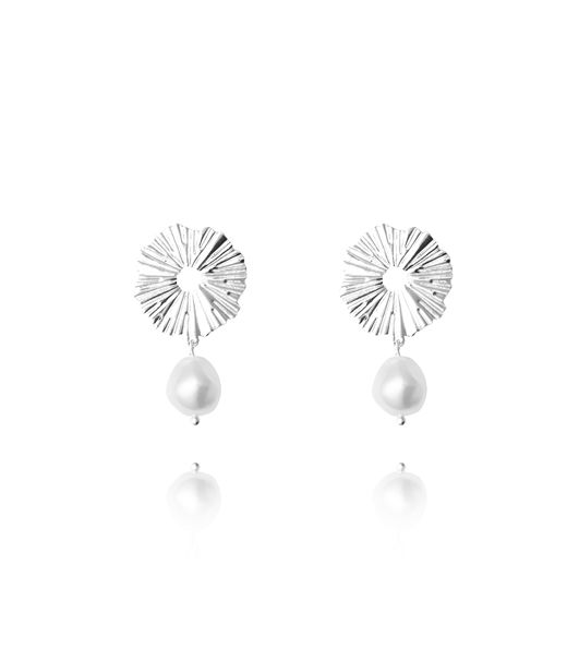 Mässingsörhängen Vassia Pearl rhodium