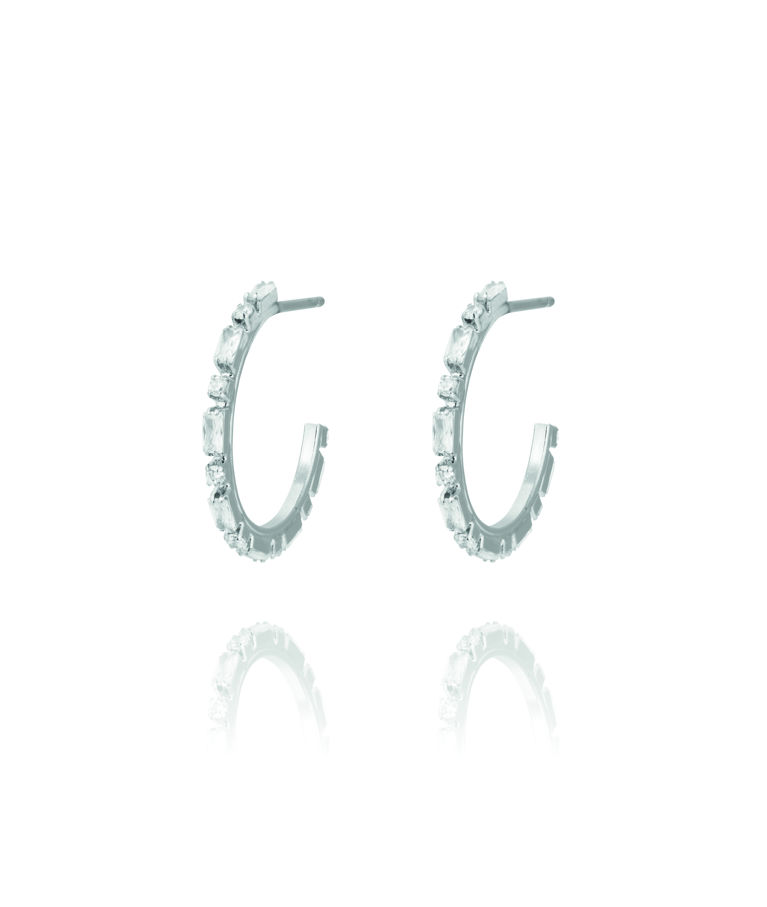Mässingsörhänge Evelyne Crystal rhodium