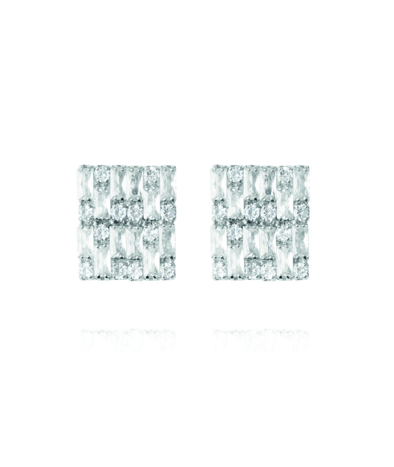 Mässingsörhänge Evelyne Crystal rhodium