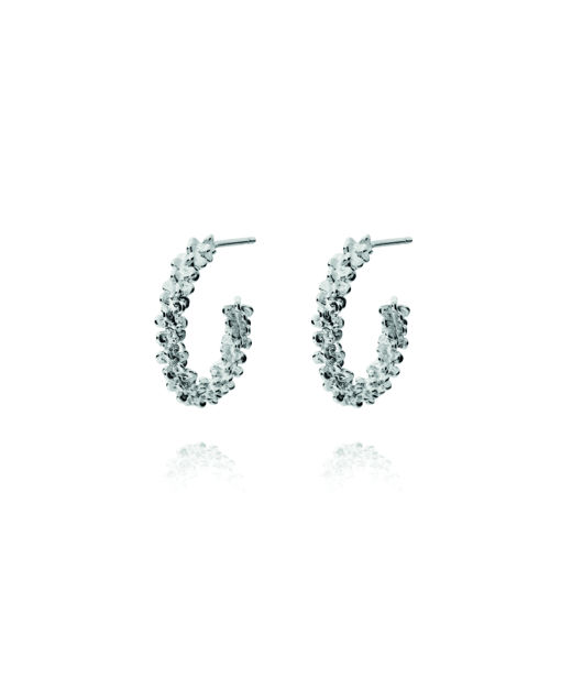 Mässingörhänge Gemma Loops rhodium
