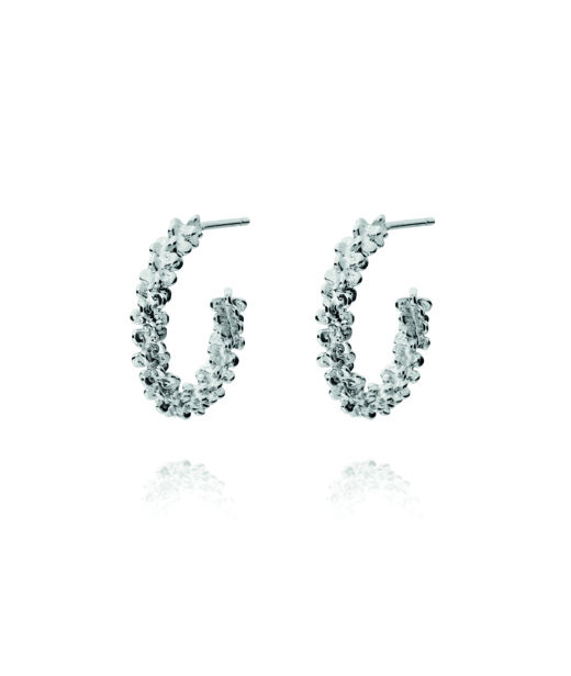 Mässingörhänge Gemma Loops rhodium