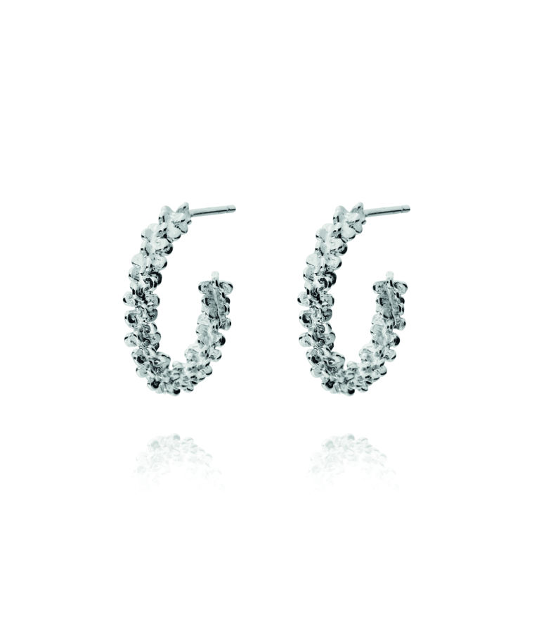 Mässingörhänge Gemma Loops rhodium