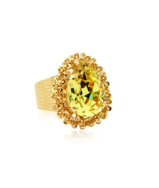 Mässingsring Classic Gemma Dark Jonquil gold