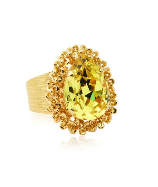 Mässingsring Classic Gemma Dark Jonquil gold