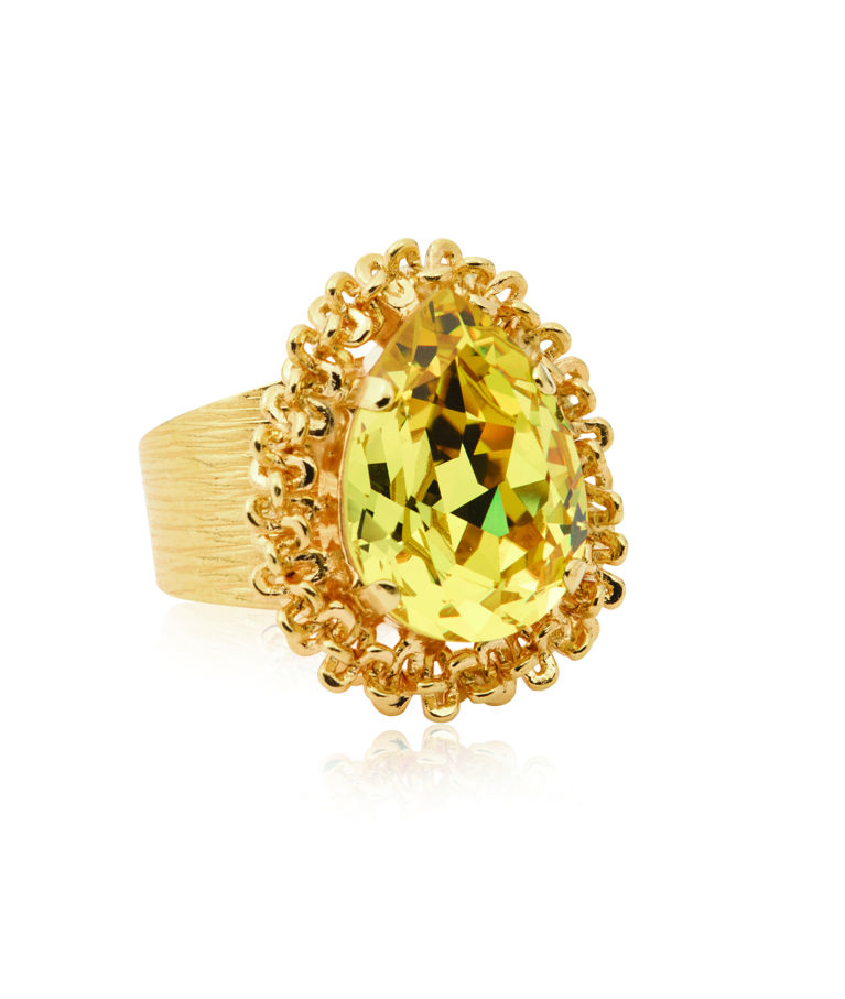 Mässingsring Classic Gemma Dark Jonquil gold