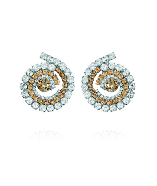 Mässingörhänge Zia Topaz Combo rhodium