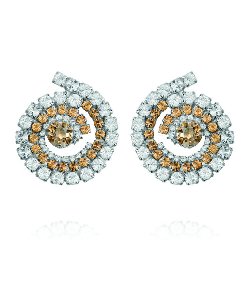Mässingörhänge Zia Topaz Combo rhodium