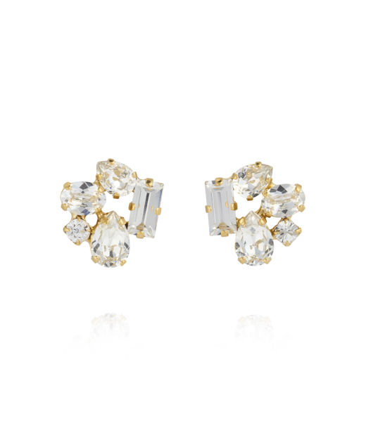 Mässingörhänge Noelle Stud Gold Crystal