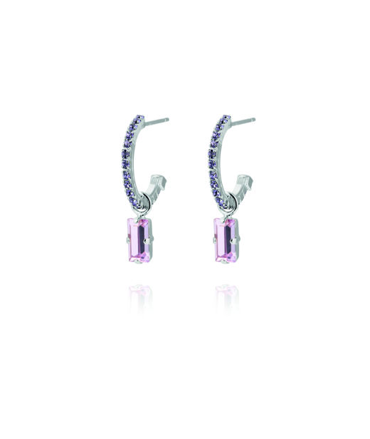 Mässingörhänge Lucy Rhodium Violet/Tanzanite