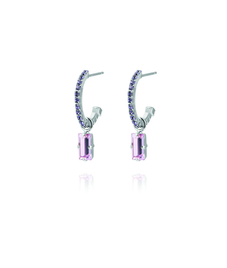 Mässingörhänge Lucy Rhodium Violet/Tanzanite