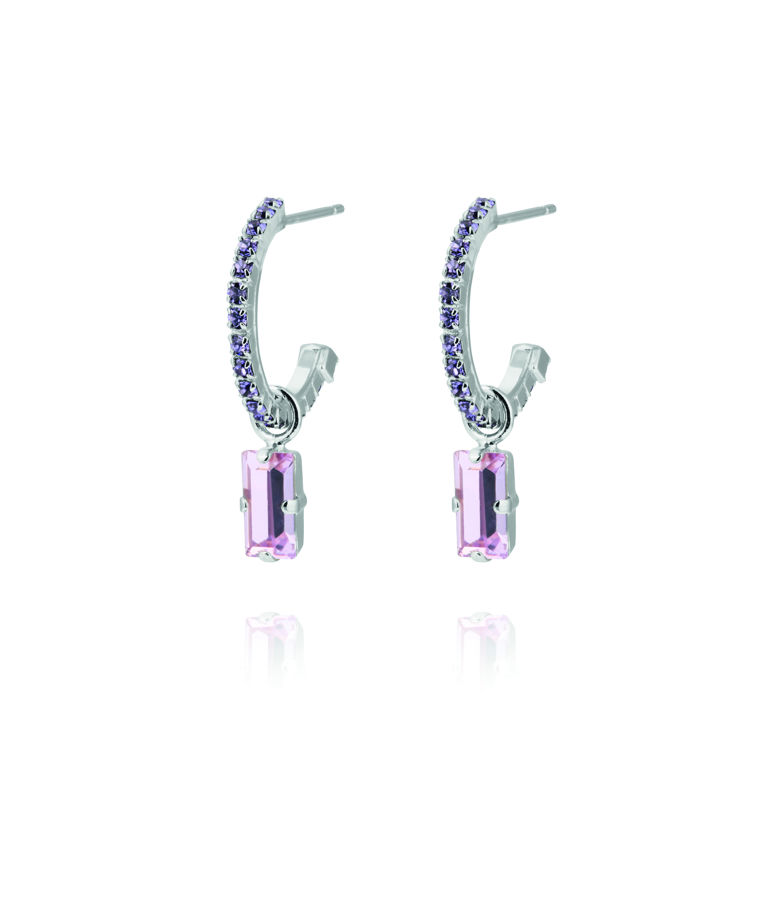 Mässingörhänge Lucy Rhodium Violet/Tanzanite