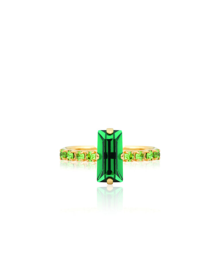 Mässingring Lucy Gold Emerald/Peridot