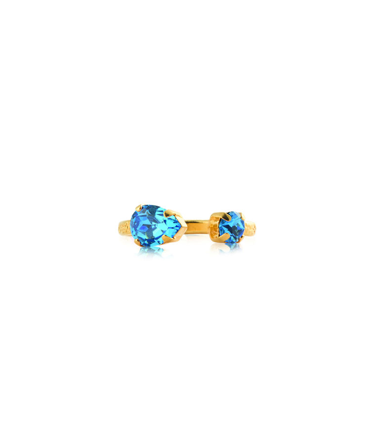 Mässingring Amelia Recreated Iceblue Gold