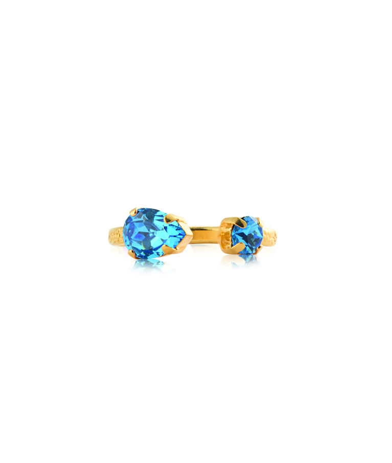 Mässingring Amelia Recreated Iceblue Gold