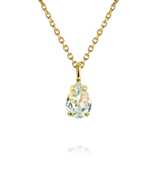 Mässinghalsband Amelia Crystal gold