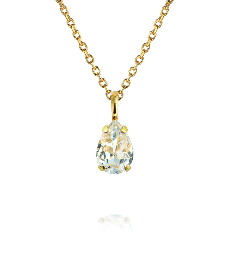 Mässinghalsband Amelia Crystal gold