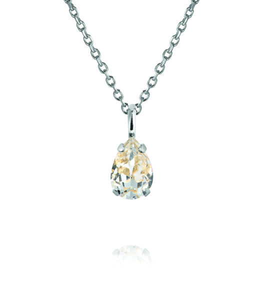 Mässinghalsband Amelia Crystal rhodium