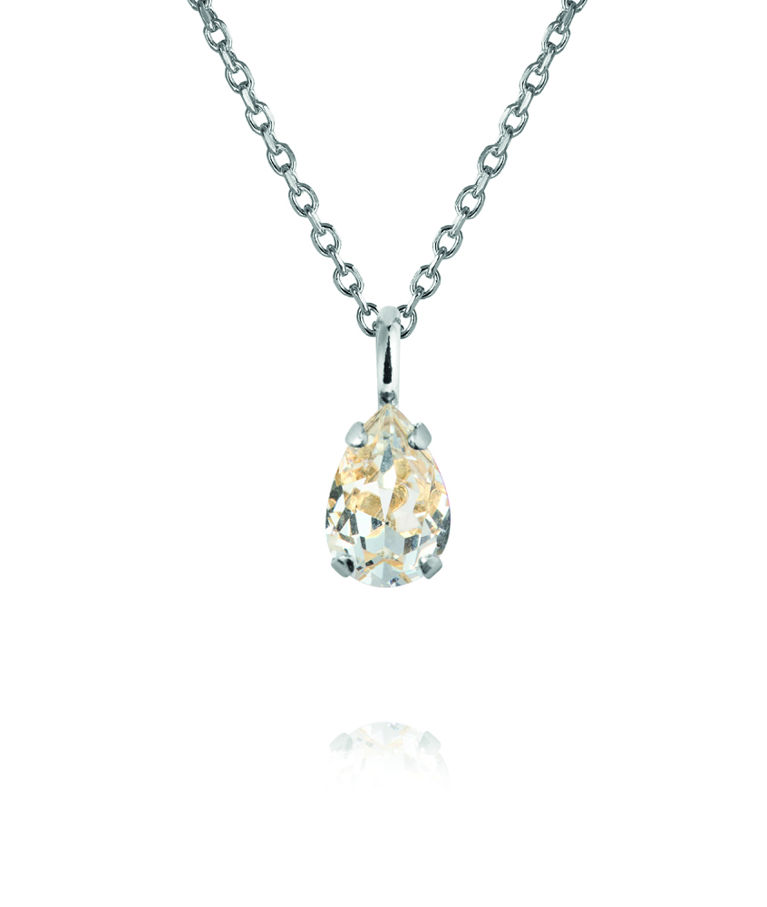 Mässinghalsband Amelia Crystal rhodium