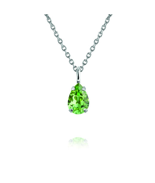 Mässinghalsband Amelia Recreated Peridot rhodium