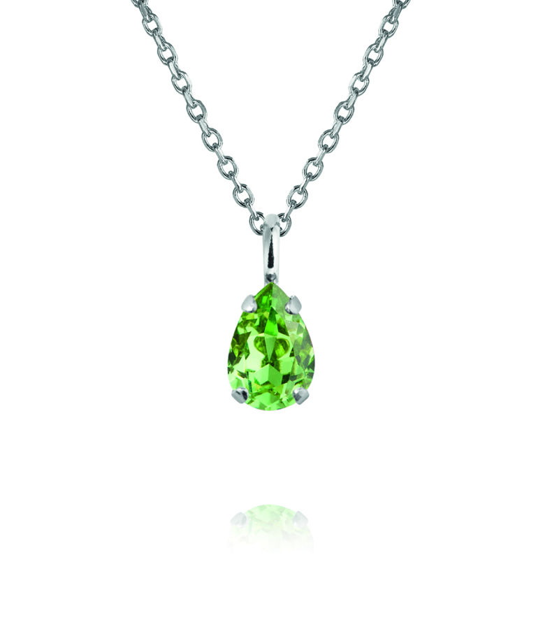 Mässinghalsband Amelia Recreated Peridot rhodium