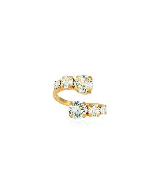 Mässingring Halo Crystal Gold