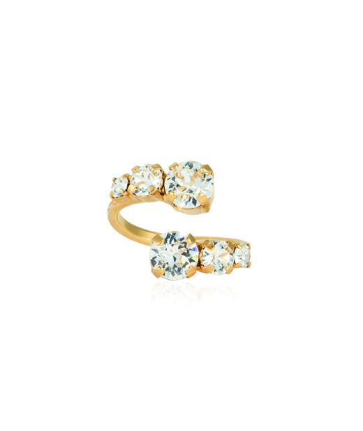 Mässingring Halo Crystal Gold