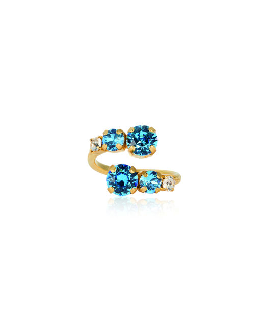 Mässingring Halo Recreated Iceblue Gold