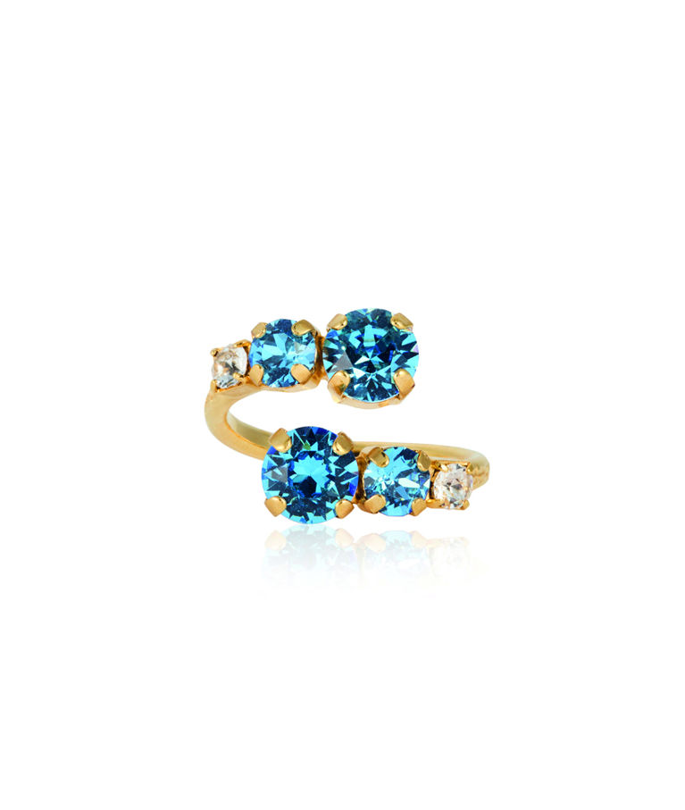 Mässingring Halo Recreated Iceblue Gold