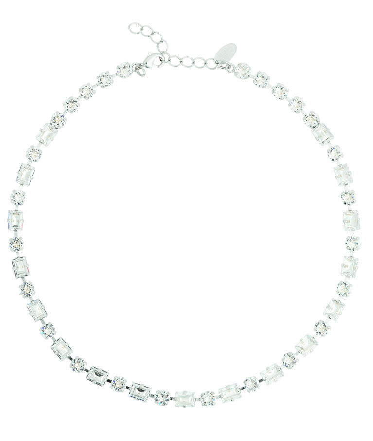 Mässingshalsband DIORA STATEMENT CRYSTAL Rhodium