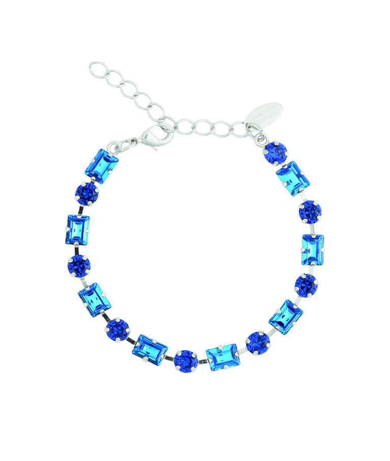 Mässingsarmband DIORA STATEMENT RECREATED BLUE COMBO Rhodium