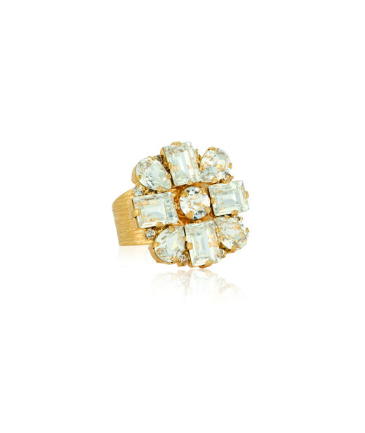 Mässingsring DIORA STATEMENT CRYSTAL Gold
