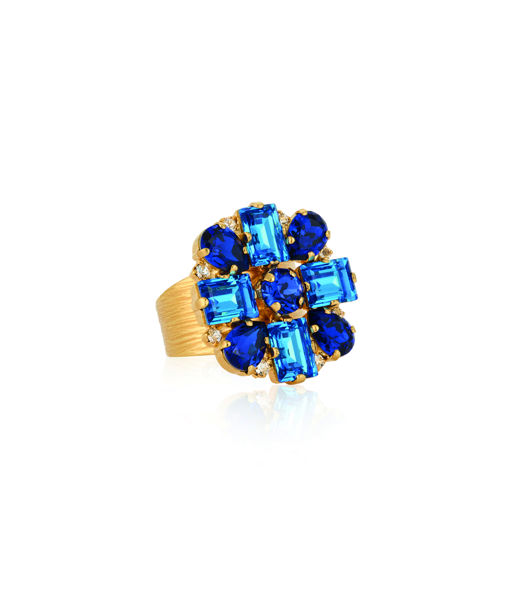 Mässingsring DIORA STATEMENT RECREATED BLUE COMBO Gold
