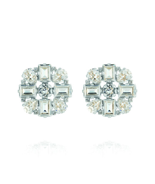 Mässingsörhänge DIORA STATEMENT CRYSTAL Rhodium
