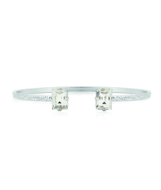 Mässingsarmband DIORA STUD CRYSTAL Rhodium